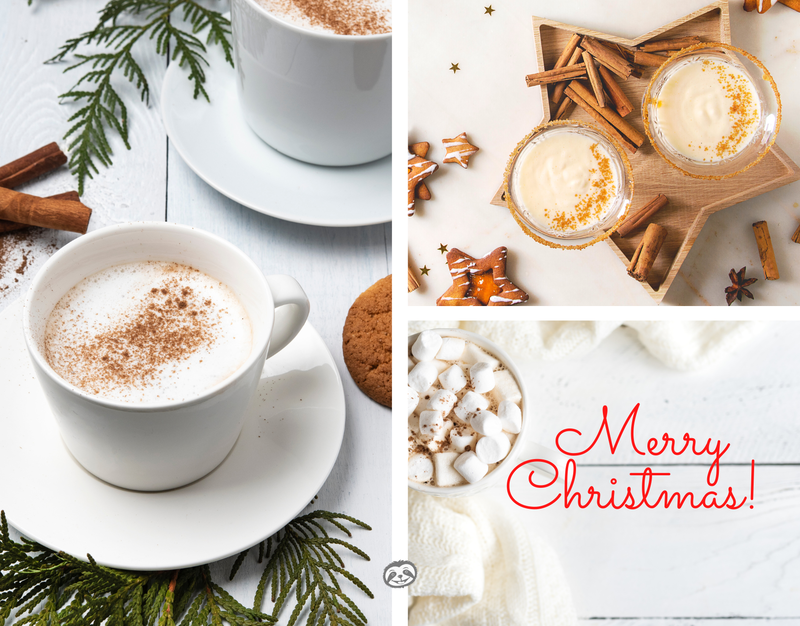 Greeting Card Cover of a mugs of hot chocolate, and the words "Merry Christmas"